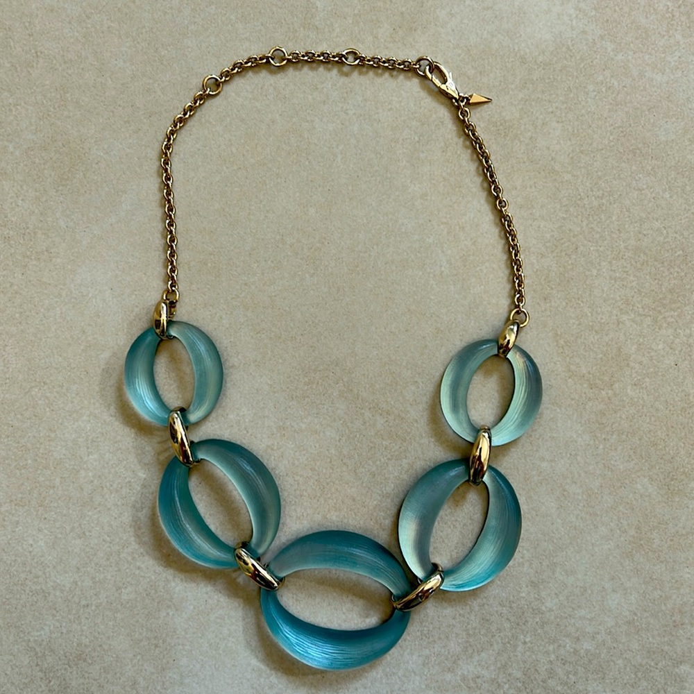 Alexis Bittar Blue Lucite Link Necklace